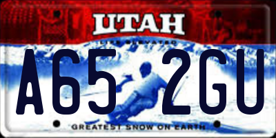UT license plate A652GU