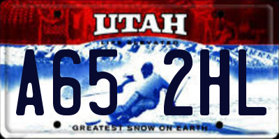 UT license plate A652HL