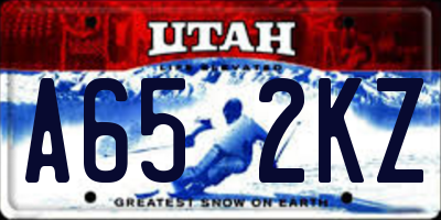 UT license plate A652KZ