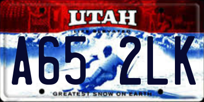 UT license plate A652LK