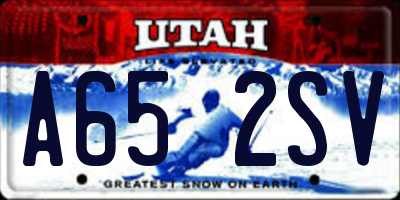 UT license plate A652SV