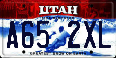 UT license plate A652XL