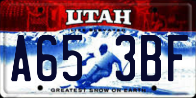 UT license plate A653BF
