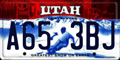 UT license plate A653BJ