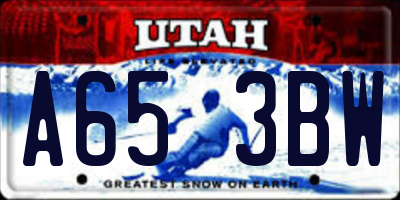 UT license plate A653BW