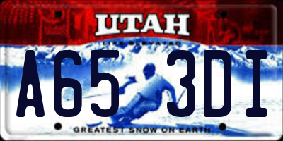 UT license plate A653DI