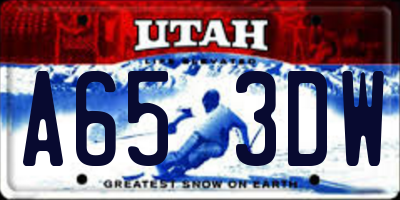 UT license plate A653DW