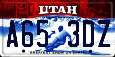 UT license plate A653DZ