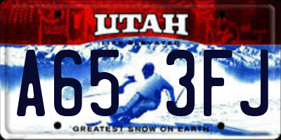 UT license plate A653FJ