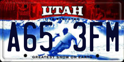 UT license plate A653FM