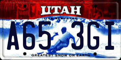 UT license plate A653GI