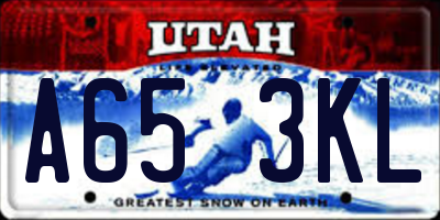 UT license plate A653KL