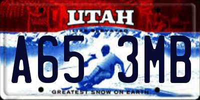 UT license plate A653MB