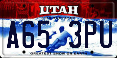 UT license plate A653PU
