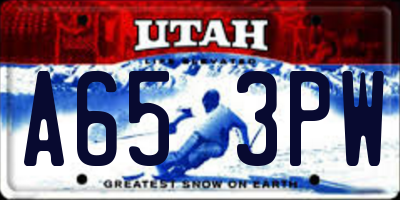 UT license plate A653PW