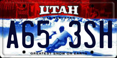 UT license plate A653SH