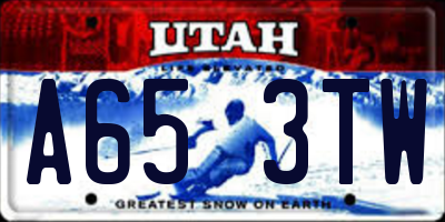 UT license plate A653TW