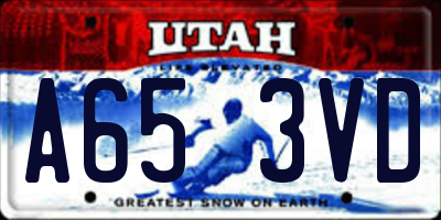 UT license plate A653VD