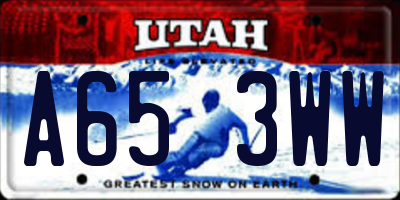 UT license plate A653WW