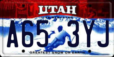 UT license plate A653YJ