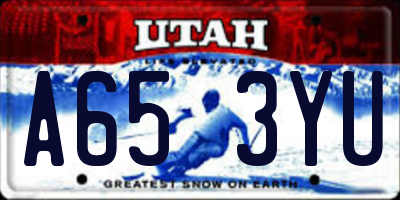 UT license plate A653YU