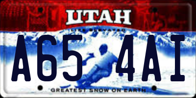UT license plate A654AI