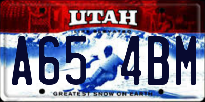 UT license plate A654BM