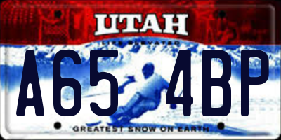 UT license plate A654BP