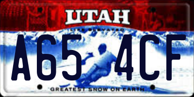 UT license plate A654CF