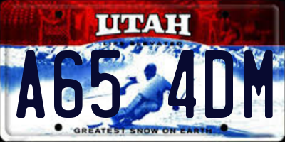 UT license plate A654DM