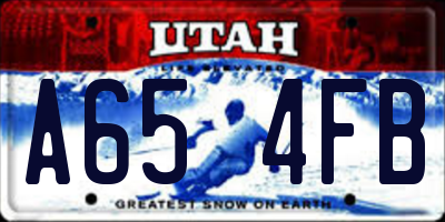 UT license plate A654FB