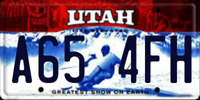UT license plate A654FH
