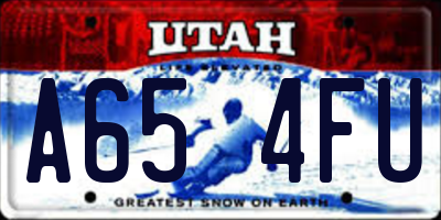 UT license plate A654FU