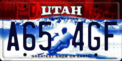 UT license plate A654GF