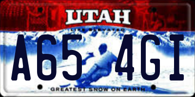 UT license plate A654GI