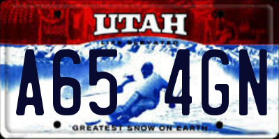 UT license plate A654GN