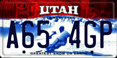 UT license plate A654GP