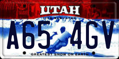 UT license plate A654GV