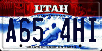UT license plate A654HI