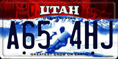 UT license plate A654HJ