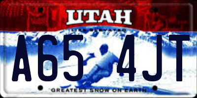 UT license plate A654JT