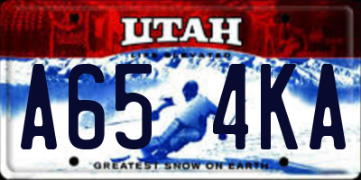 UT license plate A654KA