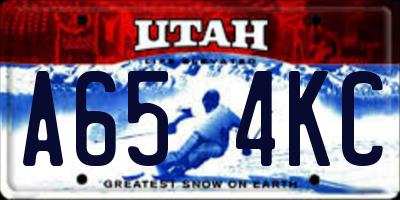 UT license plate A654KC