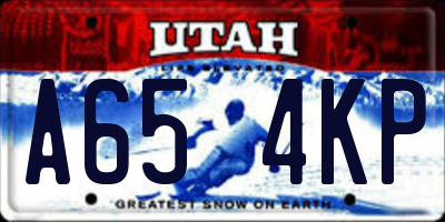 UT license plate A654KP