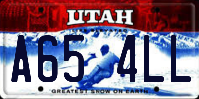UT license plate A654LL