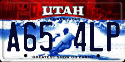 UT license plate A654LP