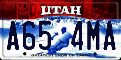 UT license plate A654MA