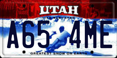 UT license plate A654ME