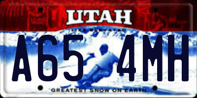 UT license plate A654MH
