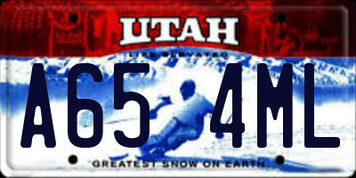 UT license plate A654ML